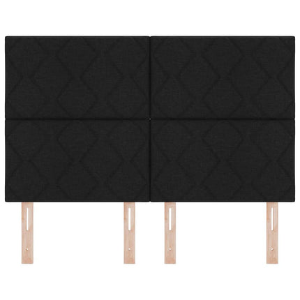 LED sengegavl Sort 160 cm Stof