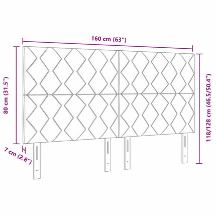 LED sengegavl Sort 160 cm Stof