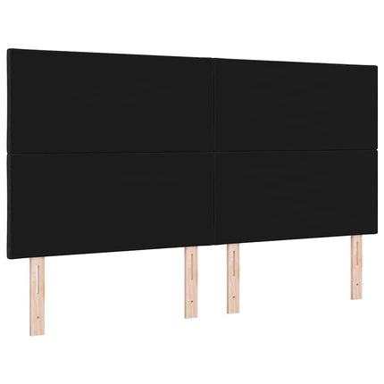 LED sengegavl Sort 180 cm Stof