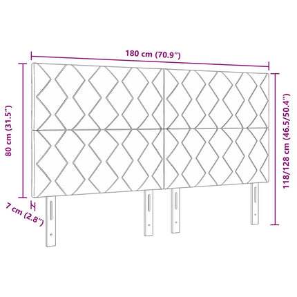 LED sengegavl Brun 180 cm Stof