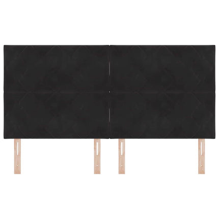 LED sengegavl Sort 180 cm Fløjl