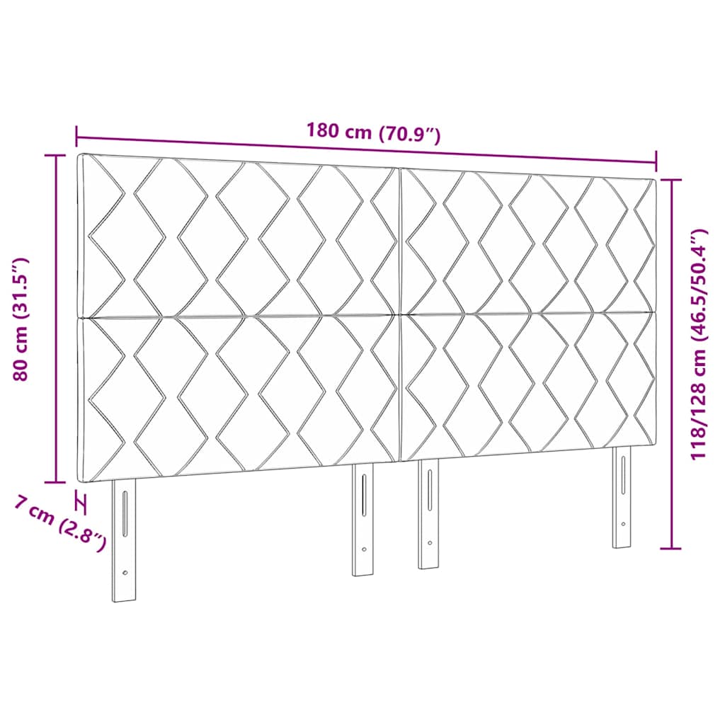LED sengegavl Sort 180 cm Faux læder