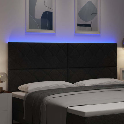 LED sengegavl Sort 200 cm Stof