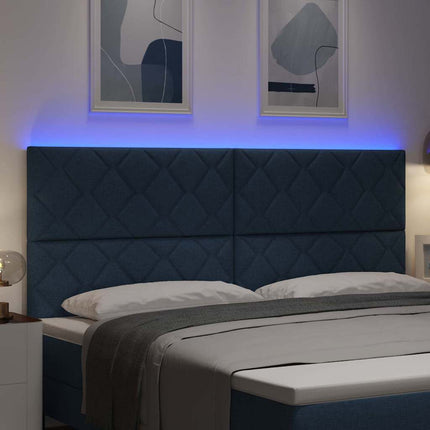 LED sengegavl Blå 200 cm Stof