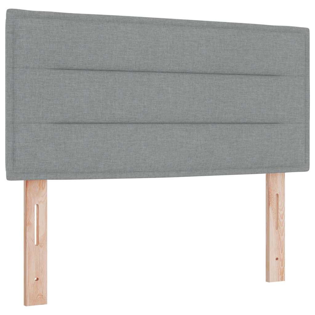 Box spring seng med hovedgærde Lysegrå 80 x 200 cm Stof