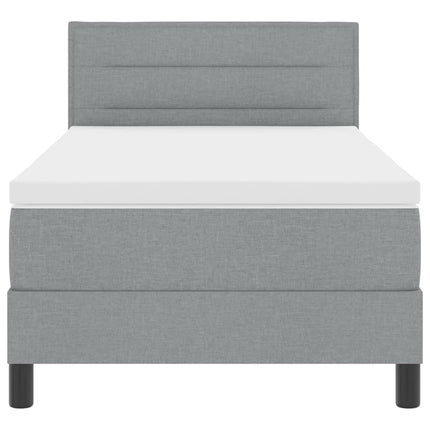 Box spring seng med hovedgærde Lysegrå 80 x 200 cm Stof