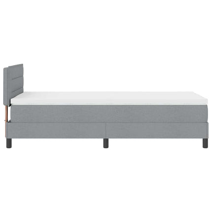 Box spring seng med hovedgærde Lysegrå 80 x 200 cm Stof