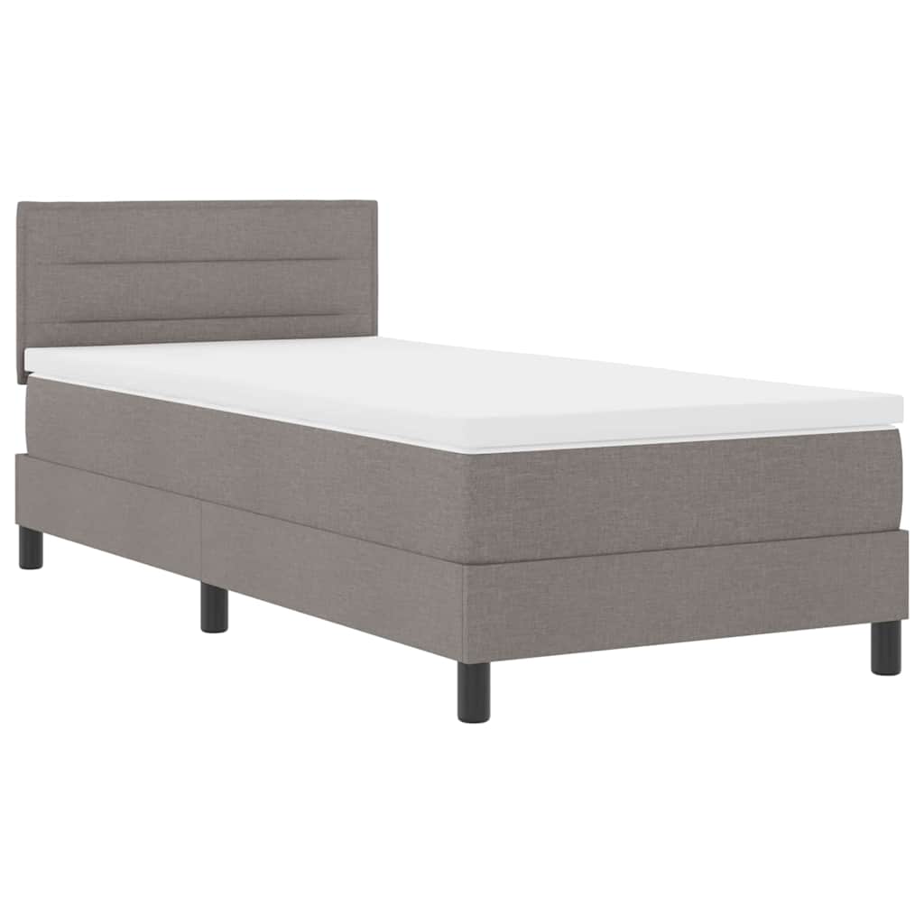 Box spring seng med hovedgærde Gråbrun 80 x 200 cm Stof
