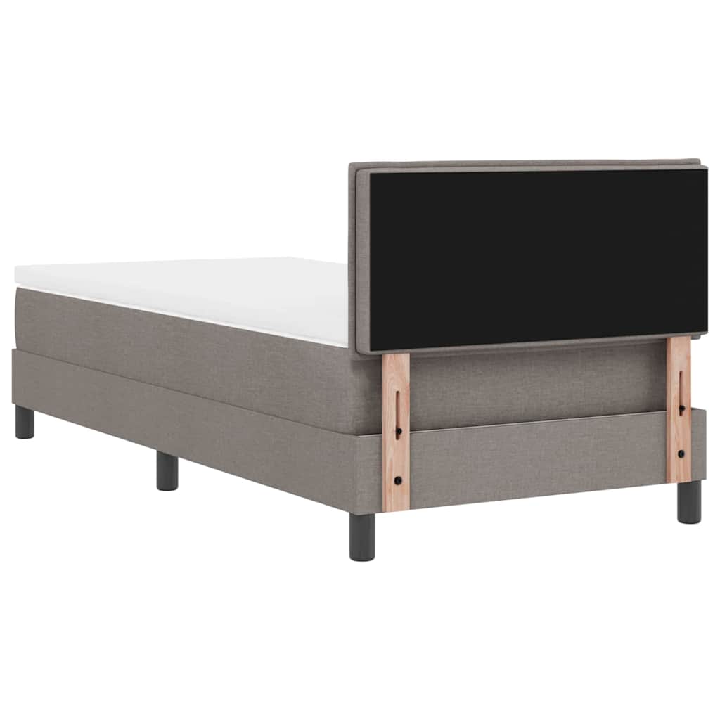 Box spring seng med hovedgærde Gråbrun 80 x 200 cm Stof
