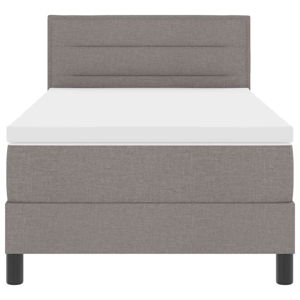 Box spring seng med hovedgærde Gråbrun 80 x 200 cm Stof