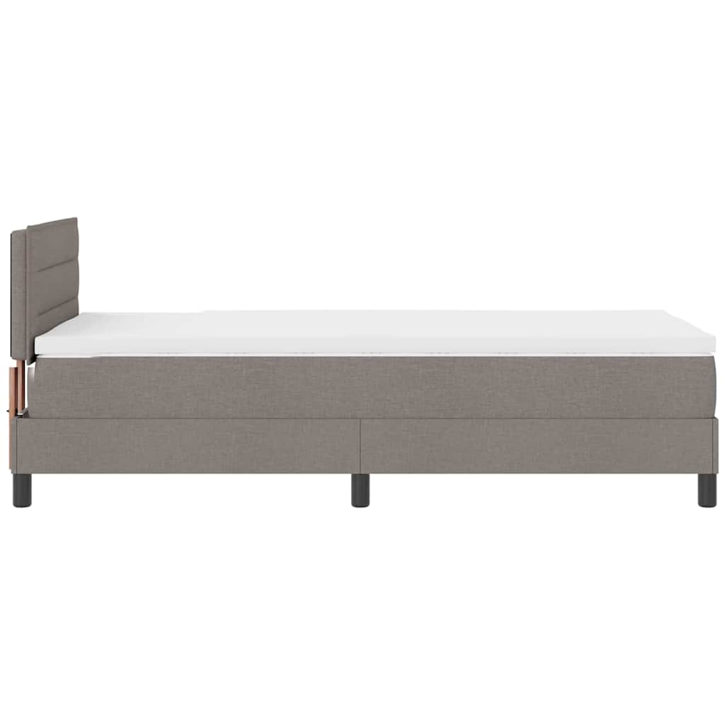 Box spring seng med hovedgærde Gråbrun 80 x 200 cm Stof