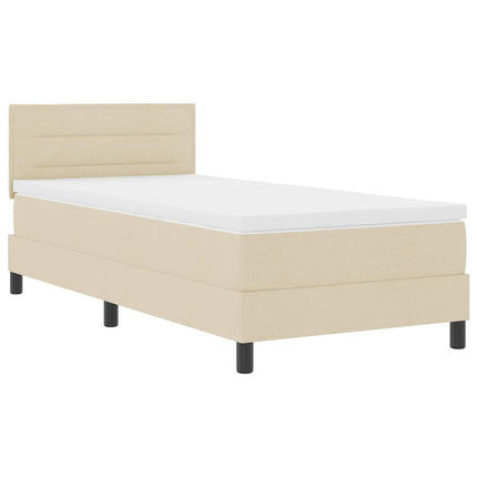 Box spring seng med hovedgærde Creme 80 x 200 cm Stof