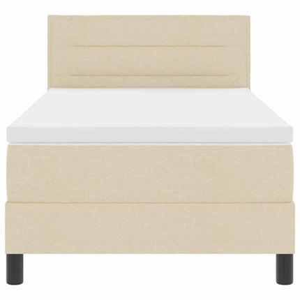 Box spring seng med hovedgærde Creme 80 x 200 cm Stof