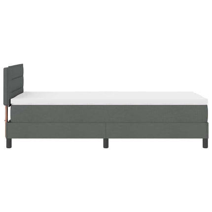 Box spring seng med hovedgærde Mørkegrå 90 x 190 cm Stof