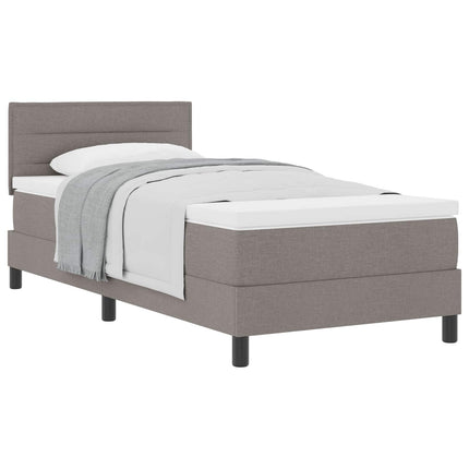 Box spring seng med hovedgærde Gråbrun 90 x 190 cm Stof