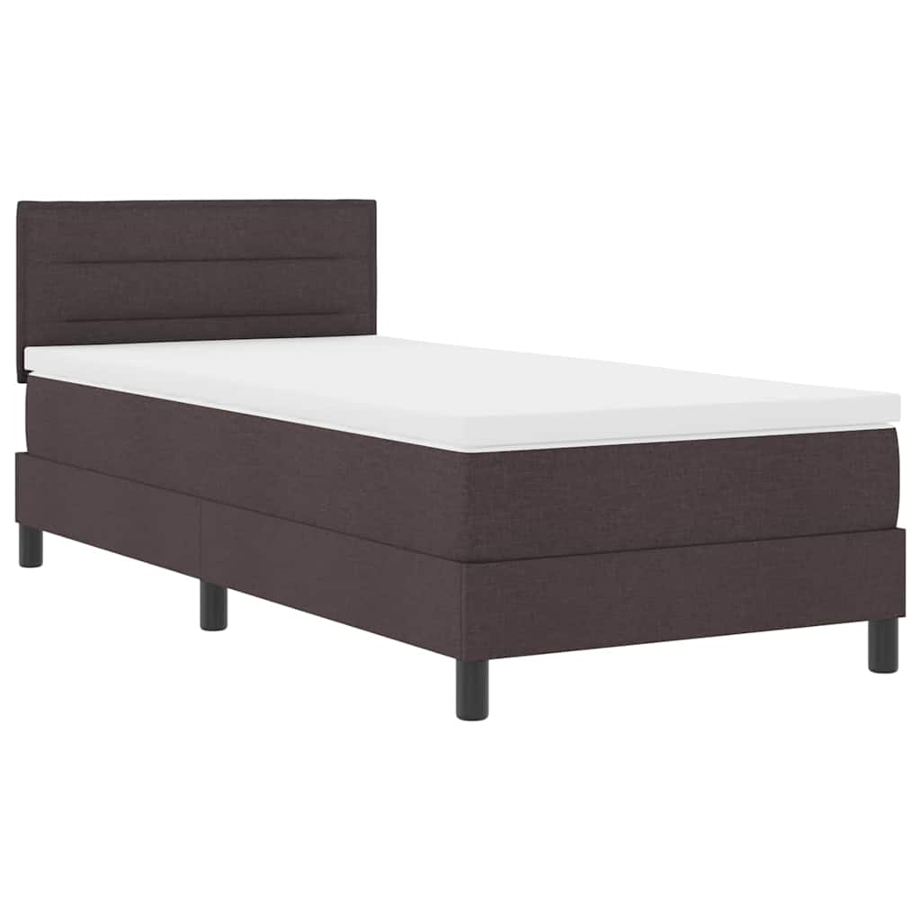 Box spring seng med hovedgærde Mørk Brun 90 x 200 cm Stof