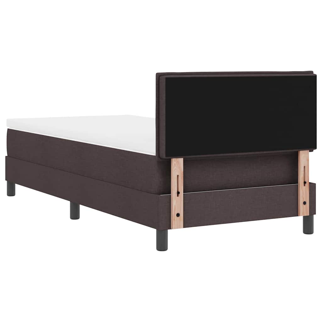 Box spring seng med hovedgærde Mørk Brun 90 x 200 cm Stof