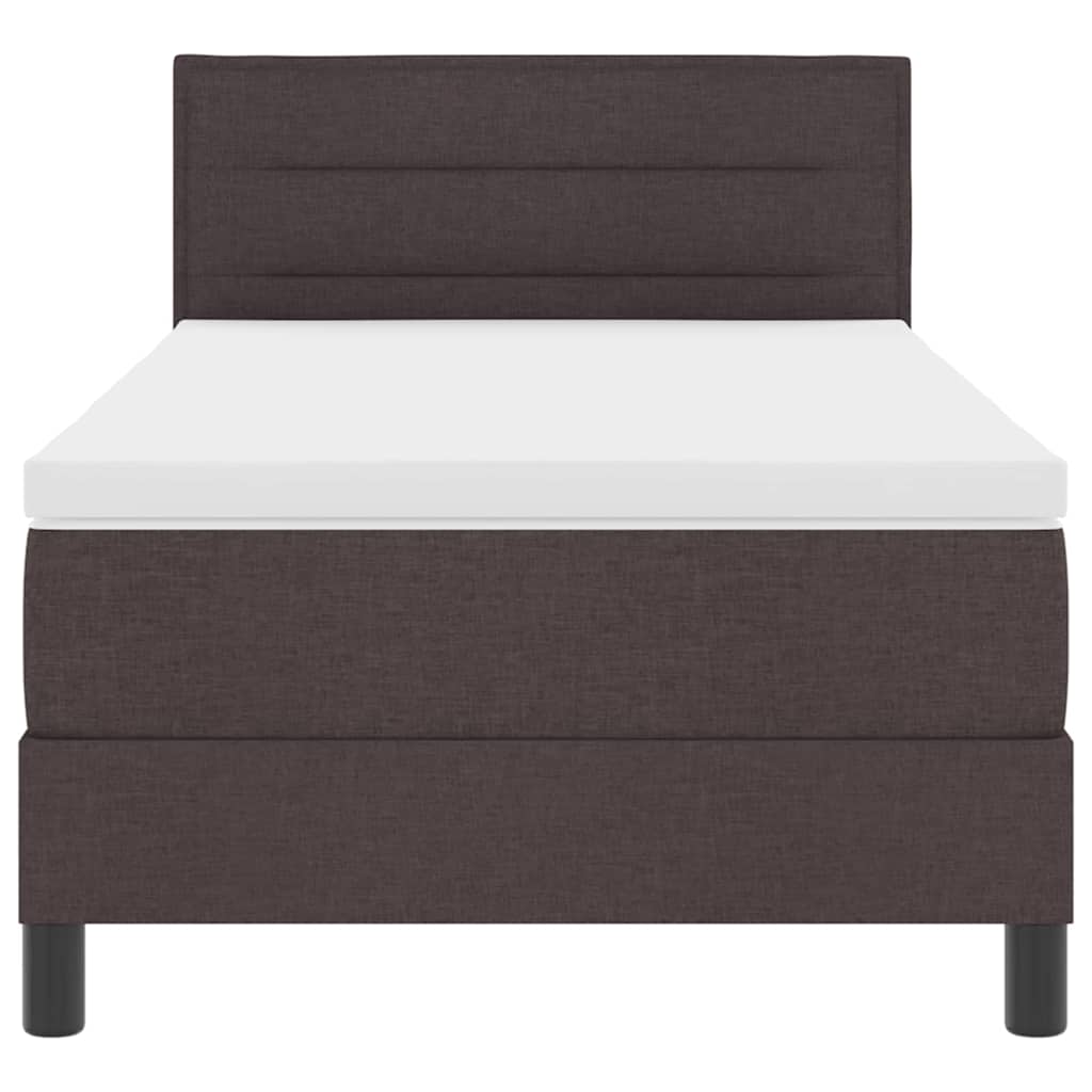 Box spring seng med hovedgærde Mørk Brun 90 x 200 cm Stof