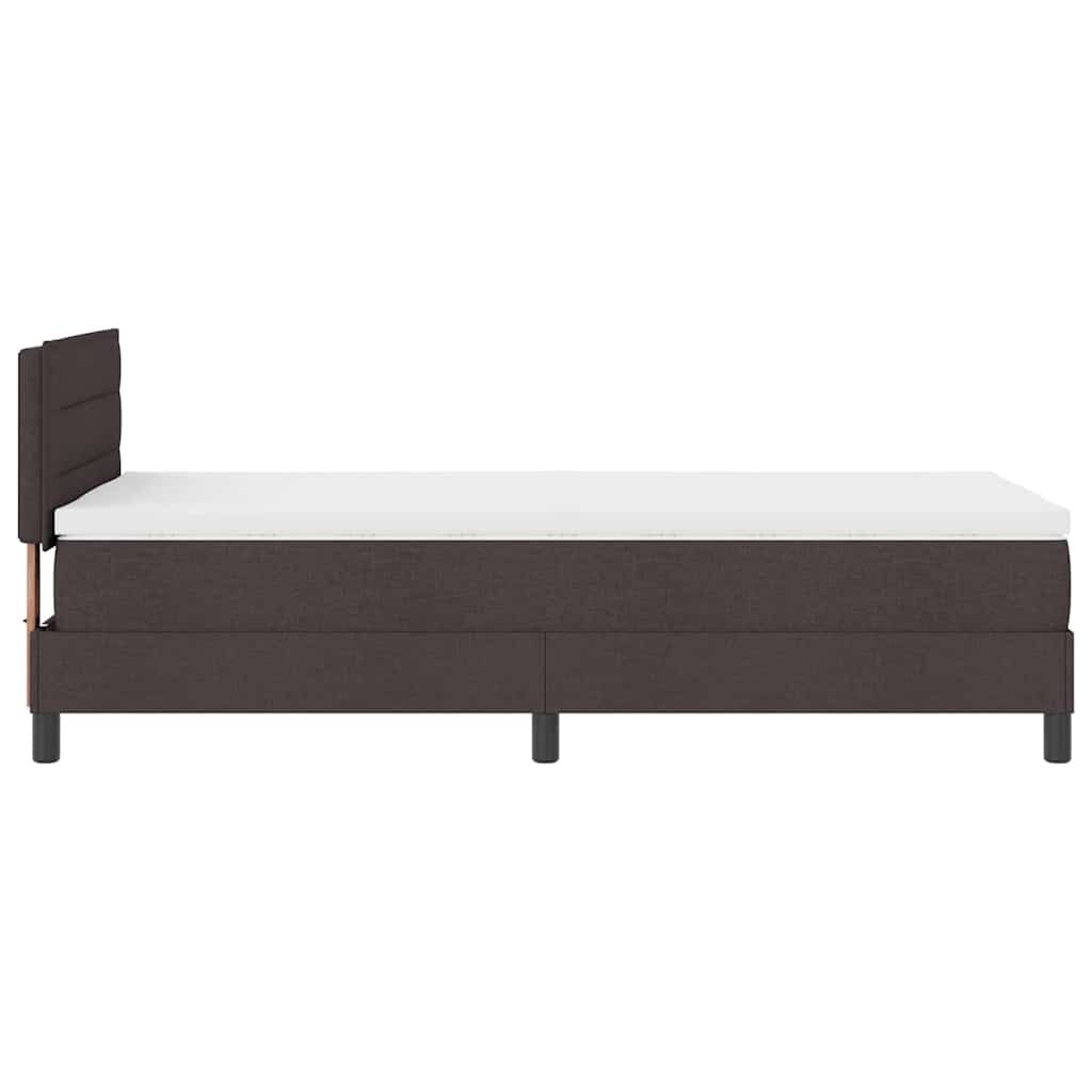 Box spring seng med hovedgærde Mørk Brun 90 x 200 cm Stof