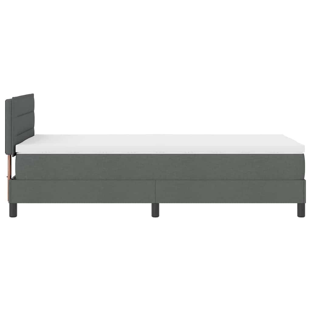 Box spring seng med hovedgærde Mørkegrå 100 x 200 cm Stof