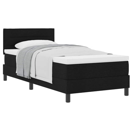 Box spring seng med hovedgærde Sort 100 x 200 cm Stof