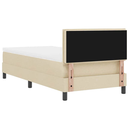 Box spring seng med hovedgærde Creme 100 x 200 cm Stof