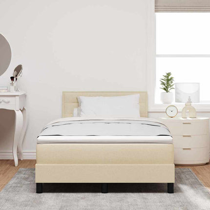 Box spring seng med hovedgærde Creme 120 x 190 cm Stof