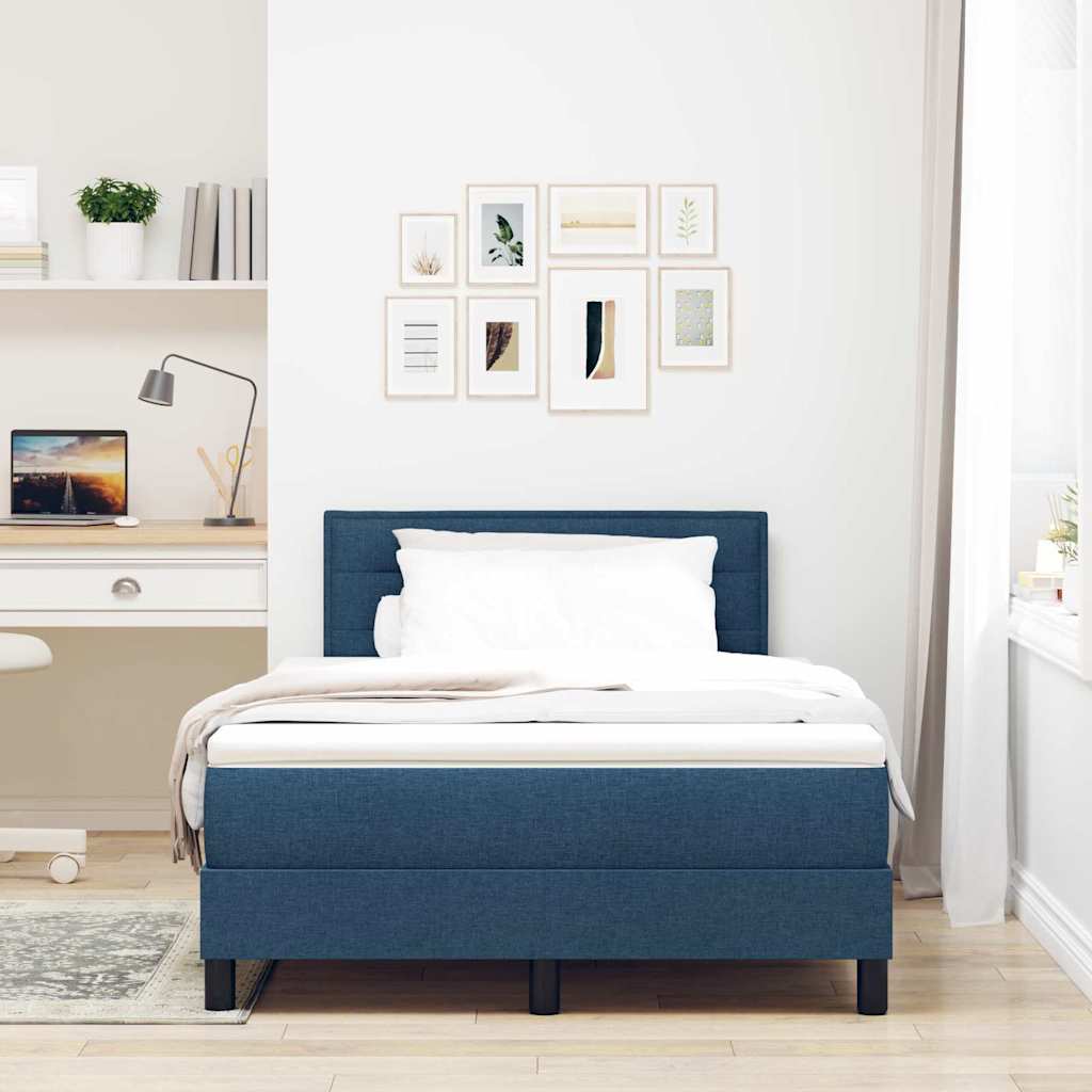Box spring seng med hovedgærde Blå 120 x 190 cm Stof