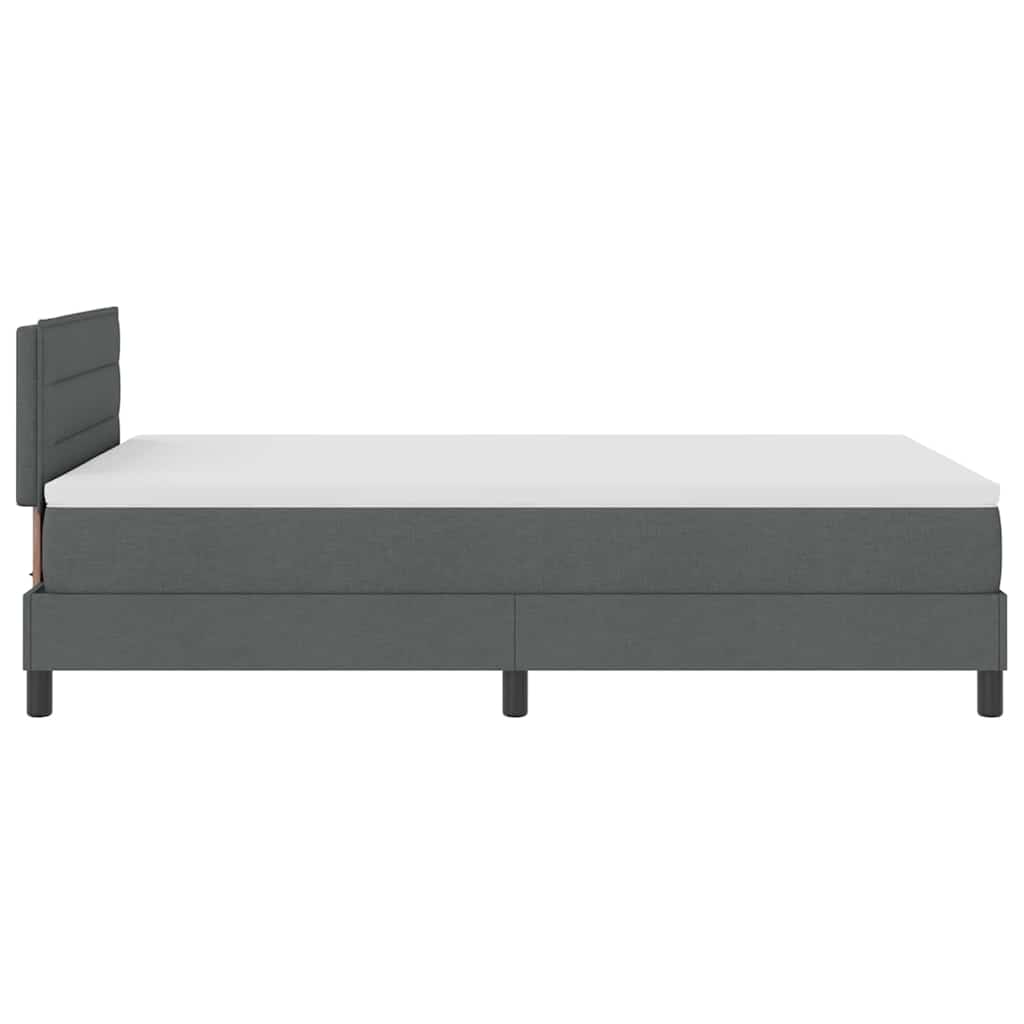 Box spring seng med hovedgærde Mørkegrå 120 x 200 cm Stof