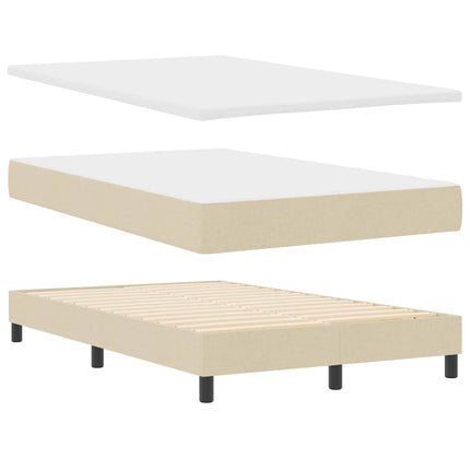 Box spring seng med hovedgærde Creme 120 x 200 cm Stof