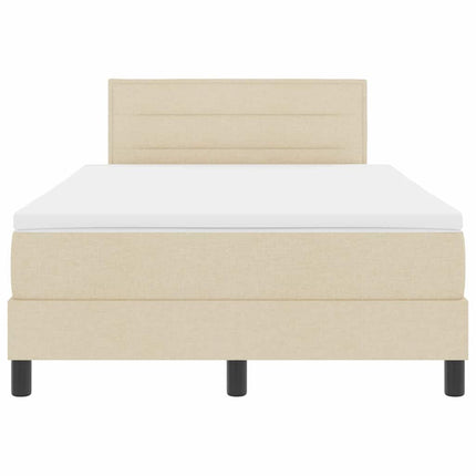Box spring seng med hovedgærde Creme 120 x 200 cm Stof