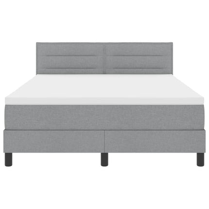 Box spring seng med hovedgærde Lysegrå 140 x 190 cm Stof