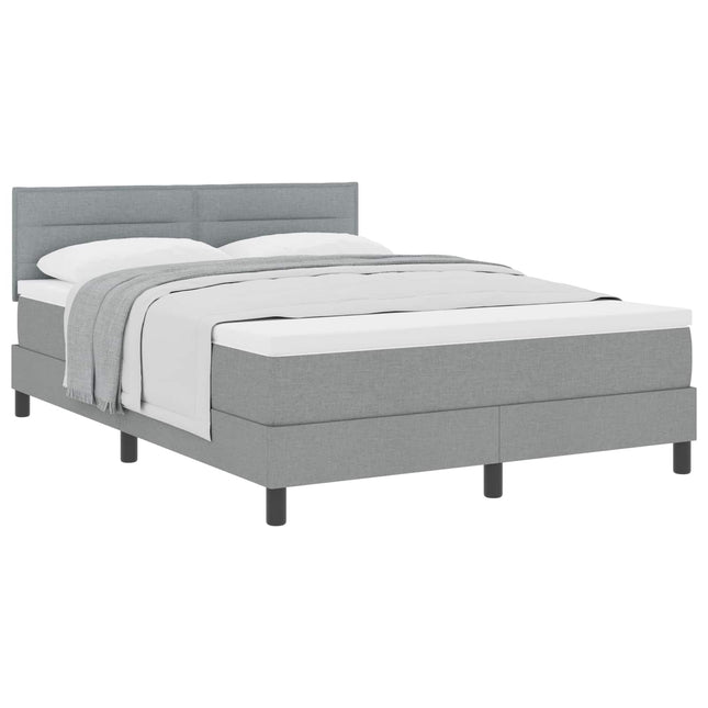 Box spring seng med hovedgærde Lysegrå 160 x 200 cm Stof