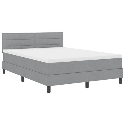 Box spring seng med hovedgærde Lysegrå 160 x 200 cm Stof