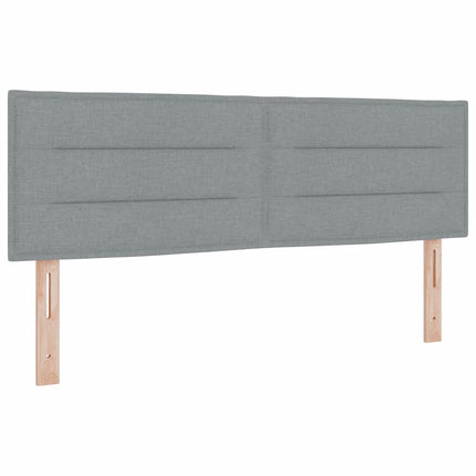 Box spring seng med hovedgærde Lysegrå 160 x 200 cm Stof