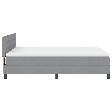 Box spring seng med hovedgærde Lysegrå 160 x 200 cm Stof