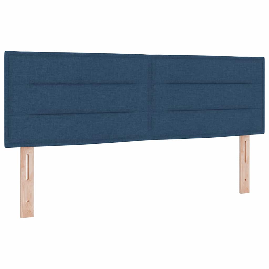 Box spring seng med pude med hovedgærde Blå 160 x 200 cm Stof