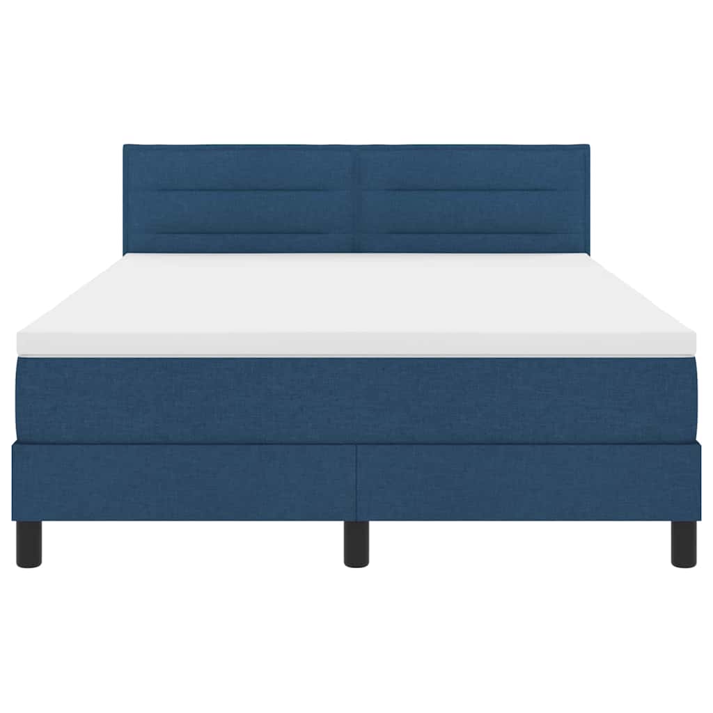 Box spring seng med pude med hovedgærde Blå 160 x 200 cm Stof