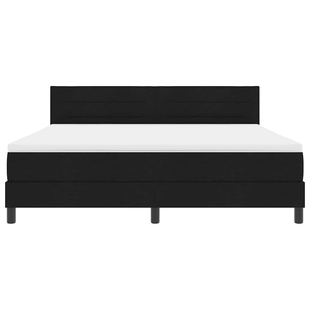 Box spring seng med hovedgærde Sort 180 x 200 cm Stof