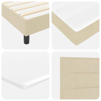 Box spring seng med pude med hovedgærde Creme 180 x 200 cm Stof