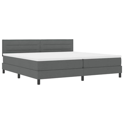 Box spring seng med hovedgærde Mørkegrå 200 x 200 cm Stof