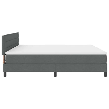 Box spring seng med hovedgærde Mørkegrå 200 x 200 cm Stof