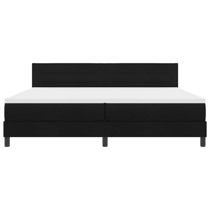 Box spring seng med hovedgærde Sort 200 x 200 cm Stof