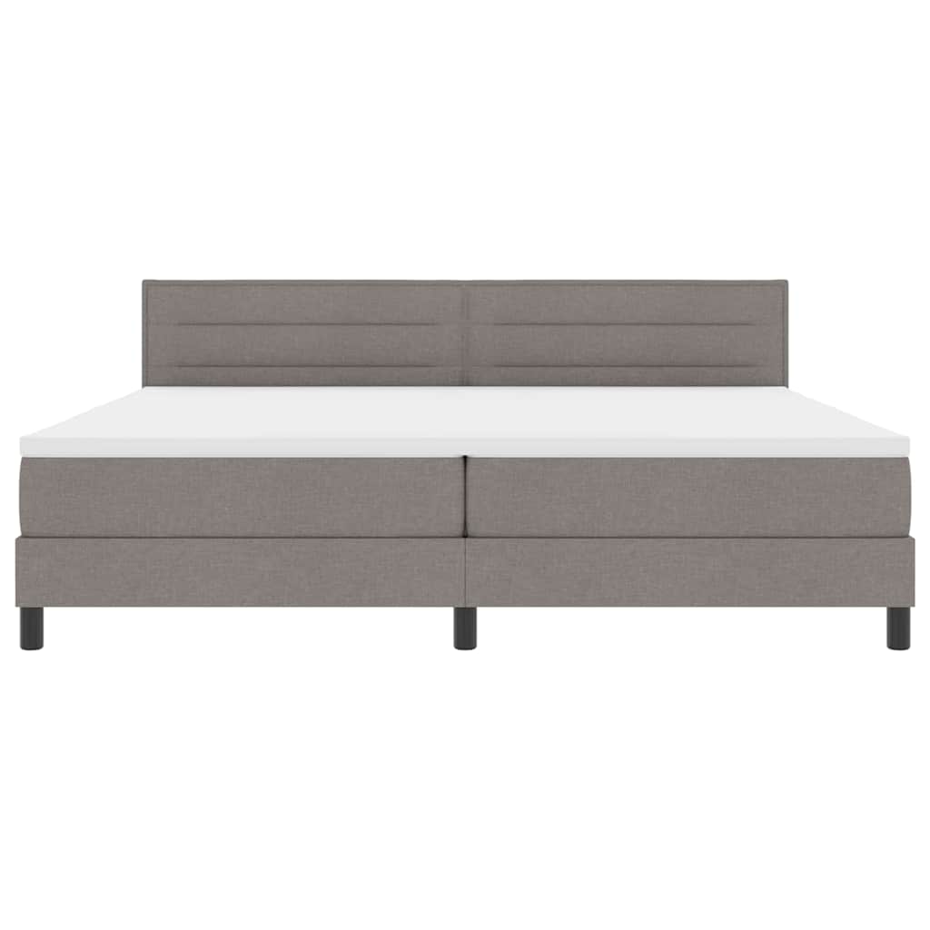Box spring seng med pude Gråbrun 200 x 200 cm Stof