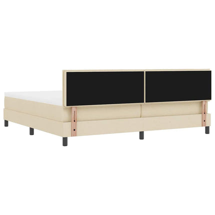 Box spring seng med hovedgærde Creme 200 x 200 cm Stof