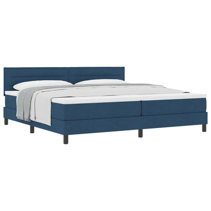 Box spring seng med hovedgærde Blå 200 x 200 cm Stof