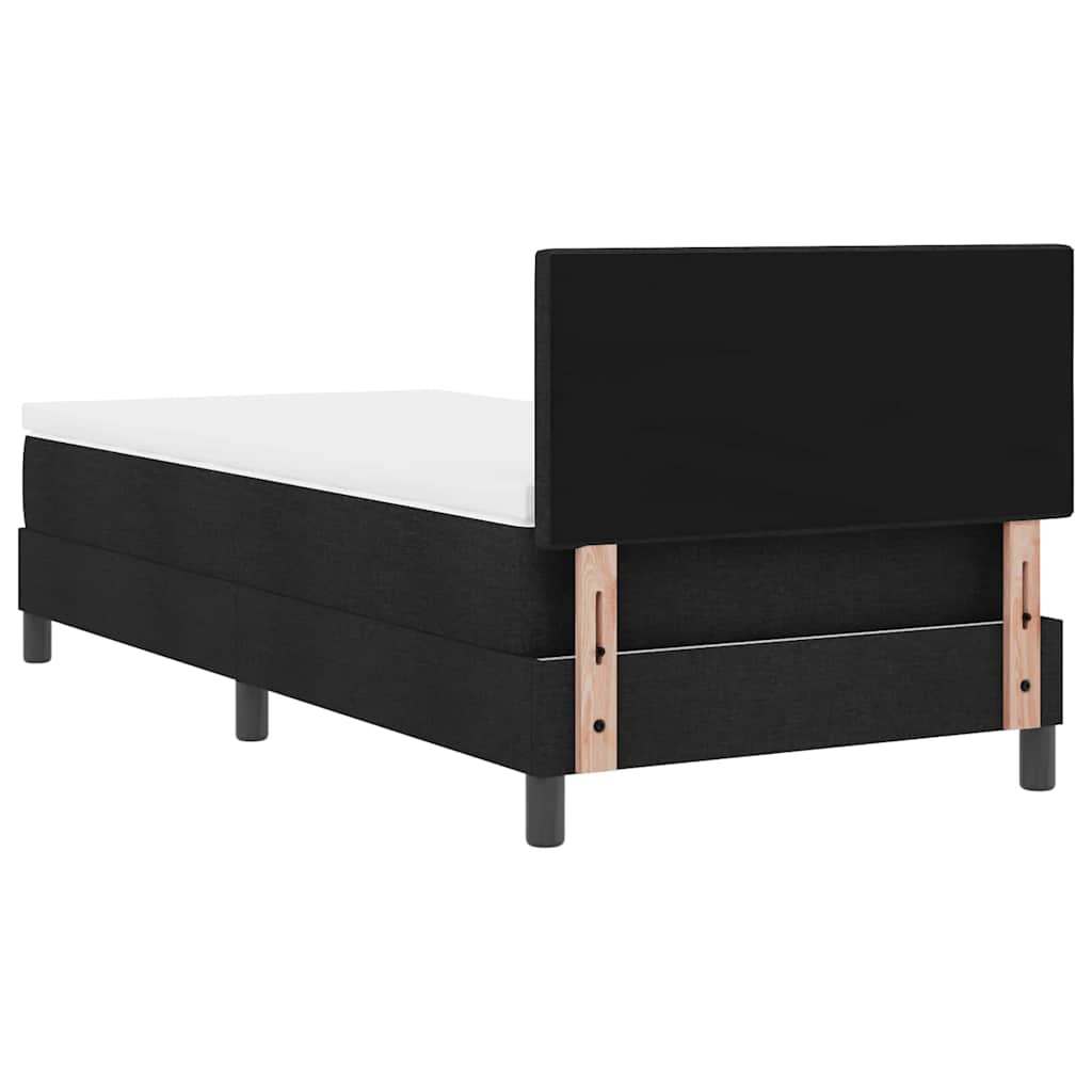 Box spring seng med pude med hovedgærde Sort 80 x 200 cm Stof