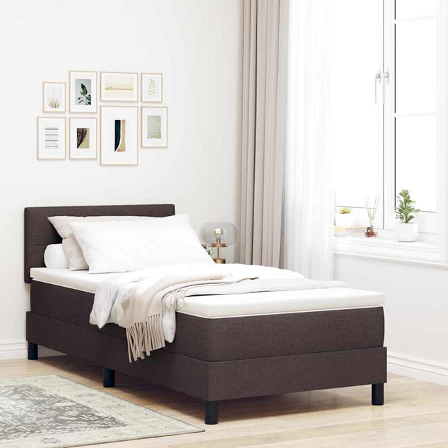 Box spring seng med pude Mørk Brun 90 x 190 cm Stof