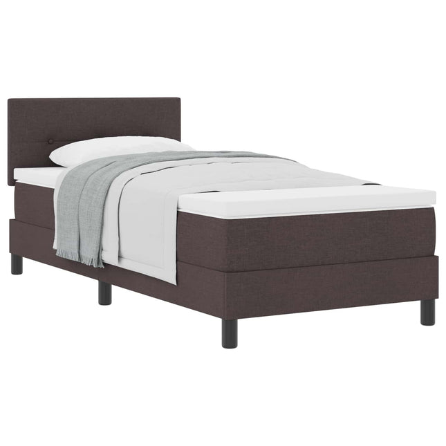 Box spring seng med pude Mørk Brun 90 x 190 cm Stof