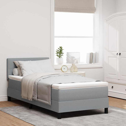 Box spring seng med hovedgærde Lysegrå 100 x 200 cm Stof